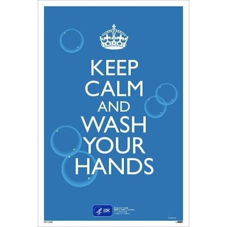 Nmc Poster, KEEP CALM AND WASH YOUR HANDS, Paper, 5pk, 18 H x 12 W in PST156PP
